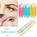 10 Pcs Small Professional Trimmer Safe Blade Shaping Knife Eyebrow Blades Face Hair Removal Scraper Shaver Makeup Beauty Tools