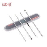 4pcs Stainless Steel Blackhead Comedone Acne Pimple Belmish Extractor Vacuum Blackhead Remover Black Dots Cleaner Beauty Tool
