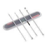 4pcs Stainless Steel Blackhead Comedone Acne Pimple Belmish Extractor Vacuum Blackhead Remover Black Dots Cleaner Beauty Tool